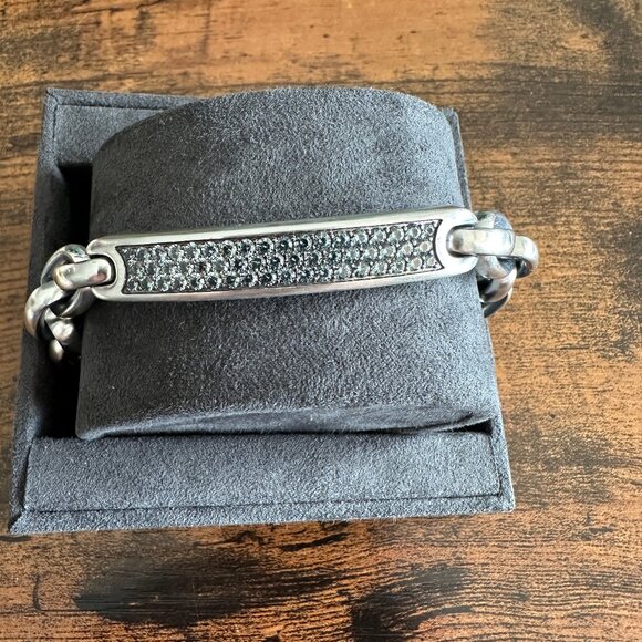 David Yurman Streamline ID Bracelet w/ Color Change Garnets - 8.75" - RARE - Picture 4 of 16